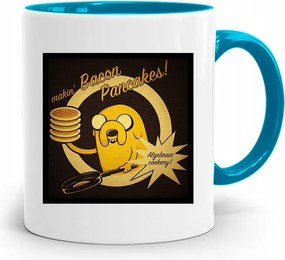 Kék Bögre Szakácsnak Bacon Pancakes nyomott mintával, fényképpel