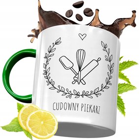 Zöld Bögre Péknek Születésnapi Ajándéknak, fényképes nyomattal