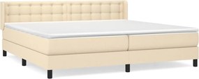 vidaXL krémszínű szövet rugós ágy matraccal 200 x 200 cm