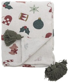 Fehér takaró karácsonyi mintával 130x160 cm Yule – Bloomingville