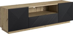 Asha TV-szekrény 167 cm fiókkal és nyitott résszel - artisan / fekete matt