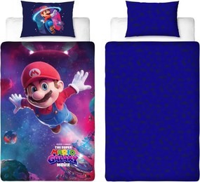 3D Pamut ágyneműhuzat MARIO GALAXY színes, 100% pamut Ágyneműhuzat mérete: 70 x 80 cm | 140 x 200 cm