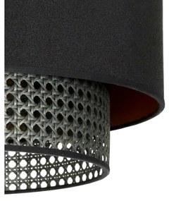 Duolla - Felületre szerelhető csillár BOHO RATTAN 1xE27/15W/230V átm. 45 cm fekete