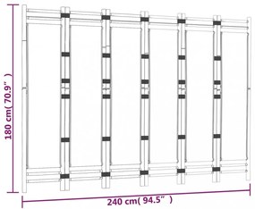 6 paneles összecsukható bambusz és vászon térelválasztó 240 cm