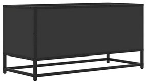 fekete szerelt fa és fém TV-szekrény 80x34,5x40 cm