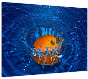 Kép - narancs a vízben (üvegen) (70x50 cm)