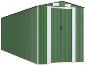 vidaXL zöld horganyzott acél kerti fészer 192x689x223 cm