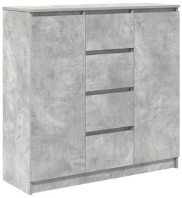 betonszürke szerelt fa tálalószekrény fiókos 100,5x35x98,5 cm