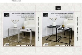 Fekete fém dohányzóasztal szett 2 db-os 38x38 cm Alrik – Yes Everyday