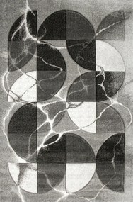 Modern Szőnyeg Fekete Szürke Márvány Utánzat Amelia 240x330 cm