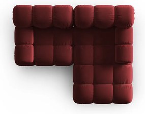 Piros bársony sarokkanapé (jobb oldali) Bellis – Micadoni Home