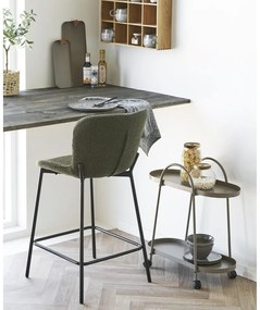 Sötétzöld kárpitozott bárszék (ülésmagasság 65 cm) Maceda – House Nordic