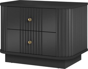 Vesper éjjeliszekrény készlet 2 db-os 56 cm - fekete / arany fogantyúk