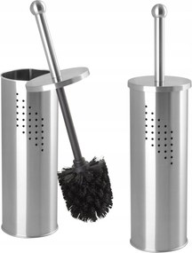 Wc kefe tárolóval Ezüst Króm Acél Fürdőszoba