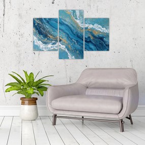 Kép - Világoskék márvány arannyal II. (90x60 cm)