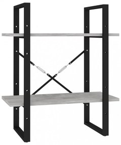 kétszintes betonszürke szerelt fa könyvszekrény 60 x 30 x 70 cm