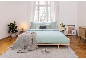 Zöld kétszemélyes mikroszatén ágyneműhuzat 200x200 cm Basic – Bonami Essentials