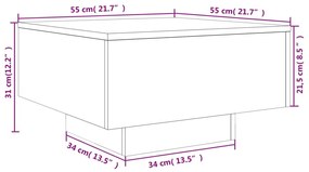 fekete szerelt fa dohányzóasztal 55 x 55 x 31 cm
