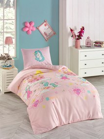 Unicorn Dreams egyszemélyes ágyneműhuzat garnitúra, rózsaszín