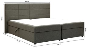 Franciaágy Boxspring 180 cm Revenant (barna) (ágyráccsal és matraccal) (tárolóhellyel). 1098560