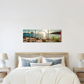 Kép - Strand emberekkel (órával) (90x30 cm)
