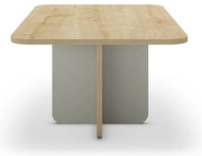 Világoszöld-natúr színű dohányzóasztal tölgyfa dekoros asztallappal 56x100 cm Hillary – Marckeric