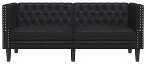 Chesterfield kanapé Argyle Fekete 174 x 74.5 x 70.5 cm Műbőr