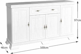 Komód KK4, fenyő andersen, KORA