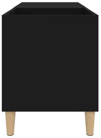 fekete szerelt fa hanglemezszekrény 84,5x38x48 cm