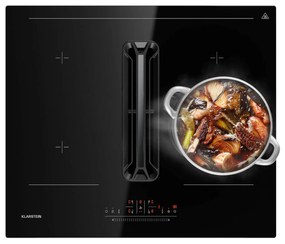 Klarstein AirJet 60 Down Air System, indukciós tűzhely + DownAir-páraelszívó,10 000 W, 600 m³/h, Boost