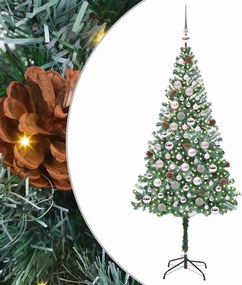 vidaXL Mű karácsonyfa 300 LED-del állvánnyal Zöld 180 cm PVC és Acél