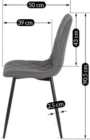 Szürke Eco-bőr Étkezőszék. BILI