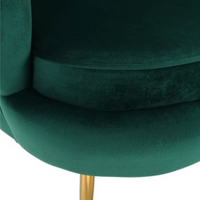 Pad Art-deco stílusban, smaragd Velvet anyag/gold króm-arany, NOBLIN