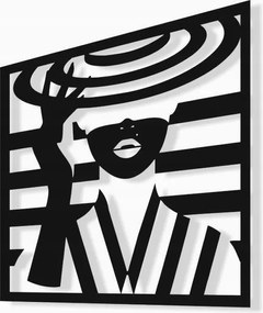 Áttört Kép 3D 37X40 Női Csíkos Kalap Fali Dekoráció