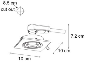 6 darabos modern, állítható, fekete süllyesztett spotlámpa készlet - Club