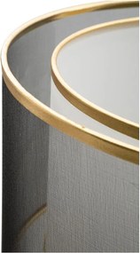 Fekete-aranyszínű állólámpa textil búrával (magasság 153 cm) Levels – Mauro Ferretti