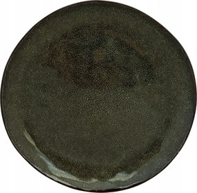 Desszerttányér 20cm kerek kerámia zöld fényes csempe darabonként