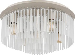 Globo 15698D1B Mennyezeti lámpa, matt homokszínű fém, krómozott fém, szatén üvegrudak, ø: 500mm, M: 250mm, 5x E27 60W 230V izzók nélkül