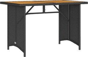 vidaXL fekete polyrattan falapos kerti asztal 110 x 68 x 70 cm