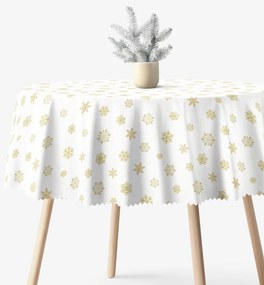 Goldea kör alakú teflonos terítő - arany hópelyhek Ø 140 cm