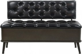 Műbőr tárolópad háttámlával 120 x 52 x 75 cm