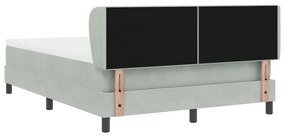 Boxspring Ágy Matrac Kép Sötétszürke 140x200 cm Bársony