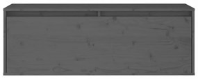 szürke tömör fenyőfa faliszekrény 100 x 30 x 35 cm