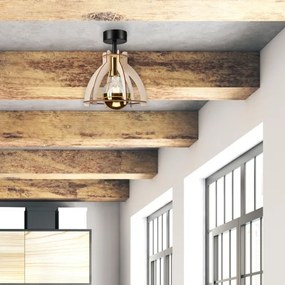 Felületre szerelhető csillár LANDO 1xE27/15W/230V bükkfa