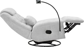 Luxus forgó fotel, hintafotel, világosszürke, UMBRO