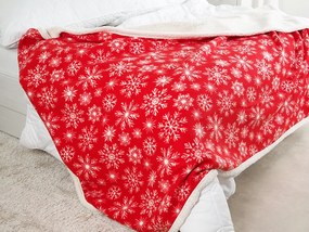 B.E.S. Petrovice Buffalo hópehely mintás pléd,piros, 150 x 200 cm