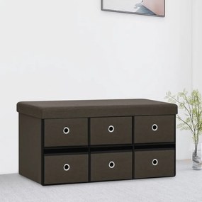 sötétbarna összecsukható művászon tárolópad 76 x 38 x 38 cm