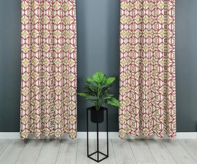 Kész pamut függöny 170x250 szalagos Natura méteráru piros