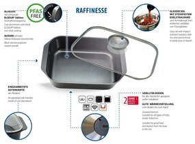 Elo 82840 Basic Sütőedény üvegfedővel és aromásfogantyúval Raffinesse 40 x 26 cm