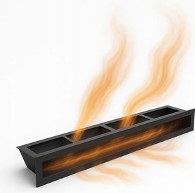 Kandallórács Luft fekete 600x60mm szellőző kivezetéssel 60x6 cm